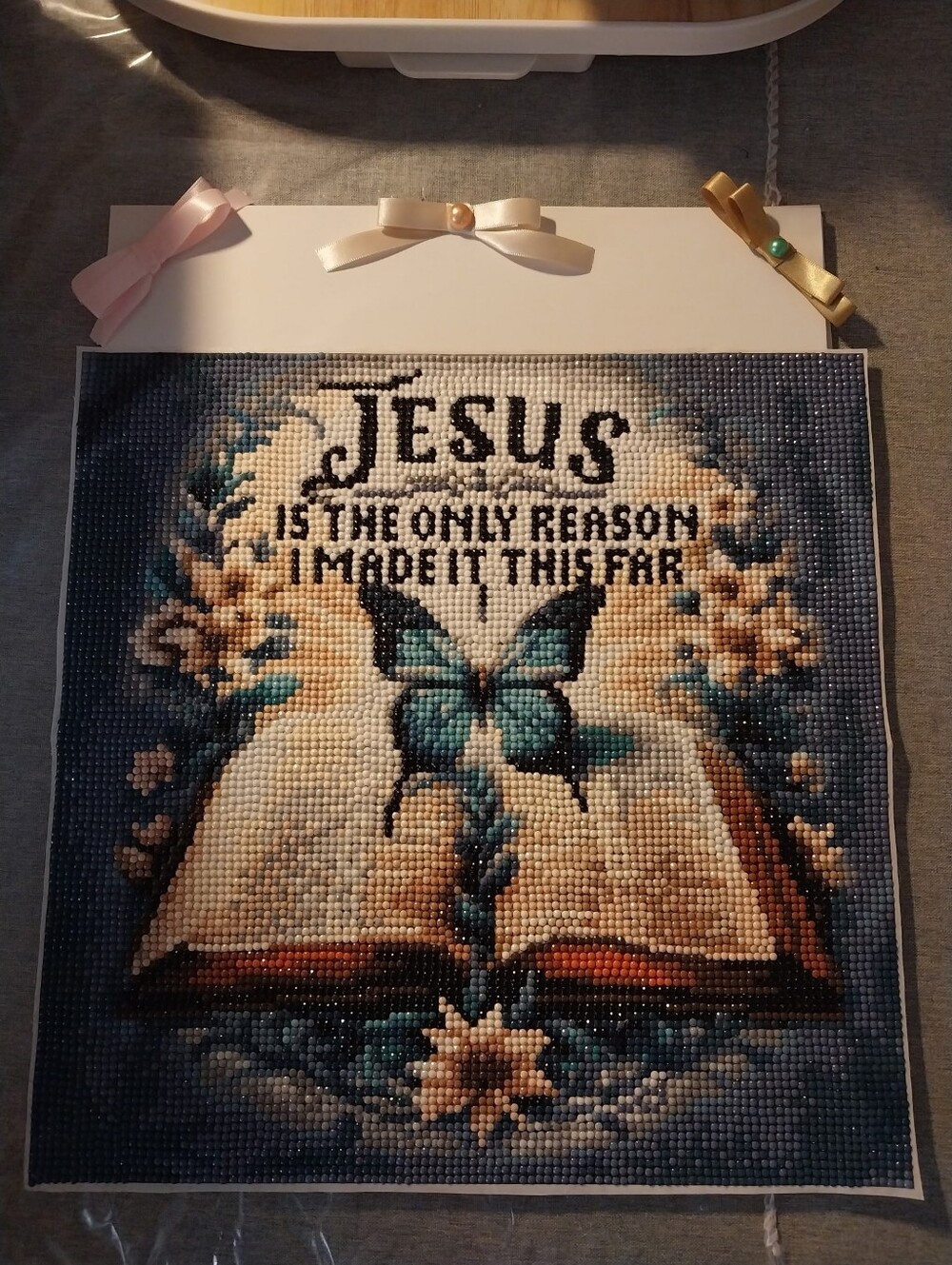 Inspirational 'Jesus' Wall Art in Teal and Cream